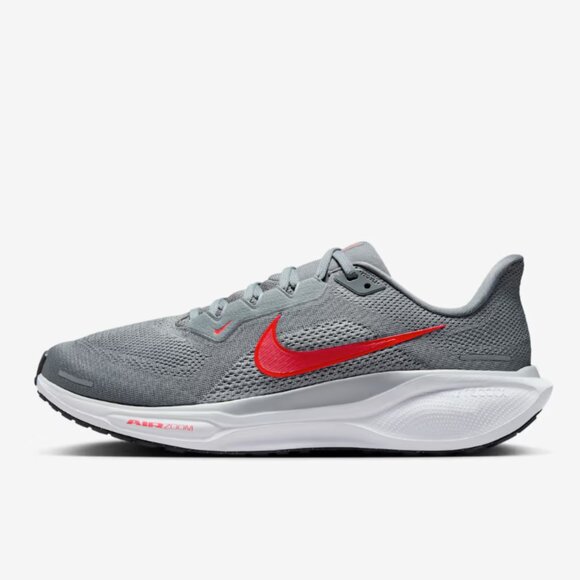 Nike Air Zoom Pegasus 41 Running Training Gym Shoes Grey Red - Picture 5 of 14